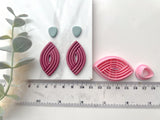 HIGH DIFFICULTY: Almond Ribbed Shaped Hallow Polymer Clay Cutter • Fondant Cutter • Cookie Cutter