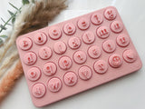 SMALL LETTERS - Alphabet  Polymer Clay Stamp •  Small Letter Clay Stamps  •  Clay Letter Embossing  Stamp • CS-A