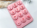 Numbers  Polymer Clay Stamp •  Numbers Clay Stamps  •  Clay Numbers  Embossing  Stamp • CS-A