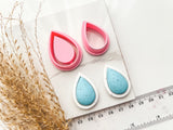 Drop Bezel Cutter Set (2pc set) | Drop Dome Setting Shape Set Polymer Clay Cutters