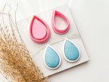 Drop Bezel Cutter Set (2pc set) | Drop Dome Setting Shape Set Polymer Clay Cutters