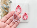 Drop Outline Slim Cutter Set (2pc set) | Drop Shape Set Polymer Clay Cutters