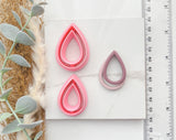 Drop Outline Slim Cutter Set (2pc set) | Drop Shape Set Polymer Clay Cutters