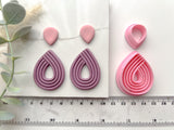 HIGH DIFFICULTY: Drop Ribbed Shaped Hallow Polymer Clay Cutter • Fondant Cutter • Cookie Cutter