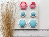 Hexagon Bezel Cutter Set (2pc set) | Hexagon Setting Shape Set Polymer Clay Cutters