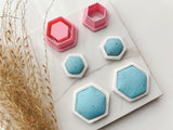 Hexagon Bezel Cutter Set (2pc set) | Hexagon Setting Shape Set Polymer Clay Cutters