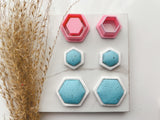 Hexagon Bezel Cutter Set (2pc set) | Hexagon Setting Shape Set Polymer Clay Cutters