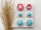 Hexagon Bezel Cutter Set (2pc set) | Hexagon Setting Shape Set Polymer Clay Cutters