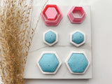 Hexagon Bezel Cutter Set (2pc set) | Hexagon Setting Shape Set Polymer Clay Cutters