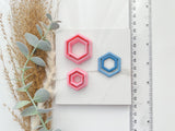 Hexagon Outline Slim Cutter Set | Hexagon Shape Set Polymer Clay Cutters