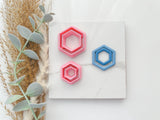 Hexagon Outline Slim Cutter Set | Hexagon Shape Set Polymer Clay Cutters