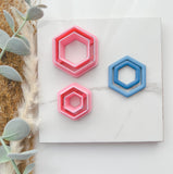 Hexagon Outline Slim Cutter Set | Hexagon Shape Set Polymer Clay Cutters