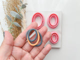 Oval Outline Slim Cutter Set (2pc set) | Oval Shape Set Polymer Clay Cutters