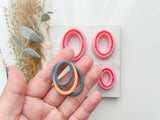 Oval Outline Slim Cutter Set (2pc set) | Oval Shape Set Polymer Clay Cutters