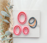 Oval Outline Slim Cutter Set (2pc set) | Oval Shape Set Polymer Clay Cutters