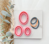 Oval Outline Slim Cutter Set (2pc set) | Oval Shape Set Polymer Clay Cutters