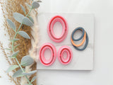 Oval Outline Slim Cutter Set (2pc set) | Oval Shape Set Polymer Clay Cutters