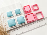 Square Bezel Cutter Set (2pc set) | Square Setting Shape Set Polymer Clay Cutters