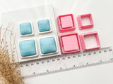 Square Bezel Cutter Set (2pc set) | Square Setting Shape Set Polymer Clay Cutters