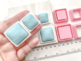 Square Bezel Cutter Set (2pc set) | Square Setting Shape Set Polymer Clay Cutters