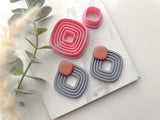 HIGH DIFFICULTY: Square Ribbed Shaped Hallow Polymer Clay Cutter • Fondant Cutter • Cookie Cutter