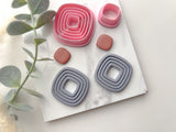 HIGH DIFFICULTY: Square Ribbed Shaped Hallow Polymer Clay Cutter • Fondant Cutter • Cookie Cutter