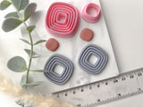 HIGH DIFFICULTY: Square Ribbed Shaped Hallow Polymer Clay Cutter • Fondant Cutter • Cookie Cutter