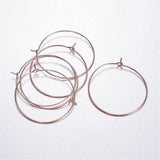 5 Pairs (10pcs) / 10 pairs (20pcs) , 35mm, Brass Earring Hoop / Wine Glass Charm Loop in Rose Gold