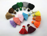 2pcs, 4cm Brush Cotton Tassel - Choose Your Colour