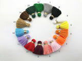 2pcs, 4cm Brush Cotton Tassel - Choose Your Colour