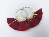 2pc, 5cm, Cotton Tassels In Light Round Copper Loop / Ring II