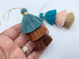 1pc 8cm 3 Layer Multi Coloured Cotton Tassel V