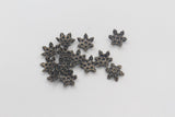 8pcs, 13mm, Alloy Flower Bead Caps in Antique Bronze