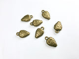 5/10 pcs, Strawberry Charm in Antique Bronze