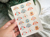 1 Sheet, Approx 13x90cm, Christmas Print Water Decal Image Transfer for Polymer Clay / Ceramics