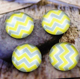 10pcs, 12mm Cabochons, in chevron print