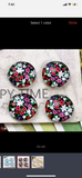 10pcs, 12mm Cabochons, in floral print